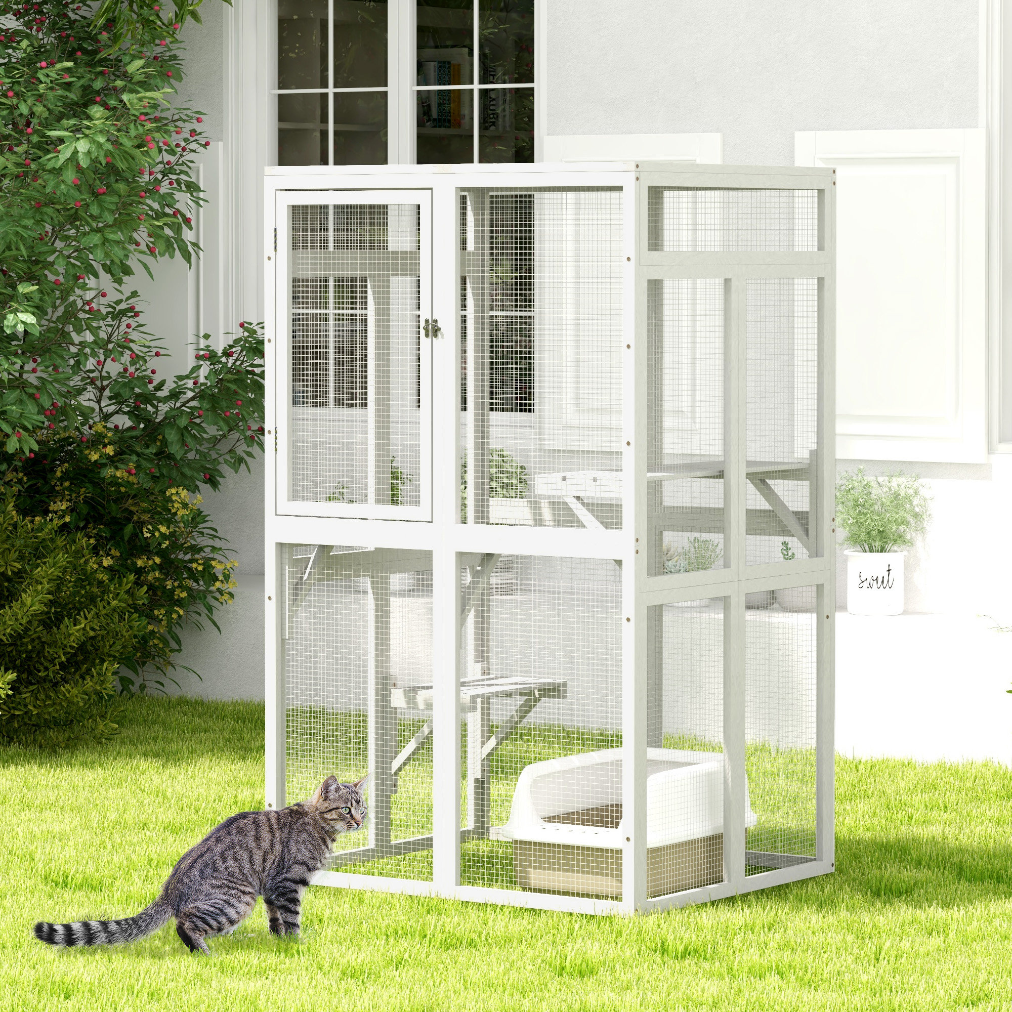 Catio Outdoor Cat Enclosure Window Access Tucker Murphy Pet Color White